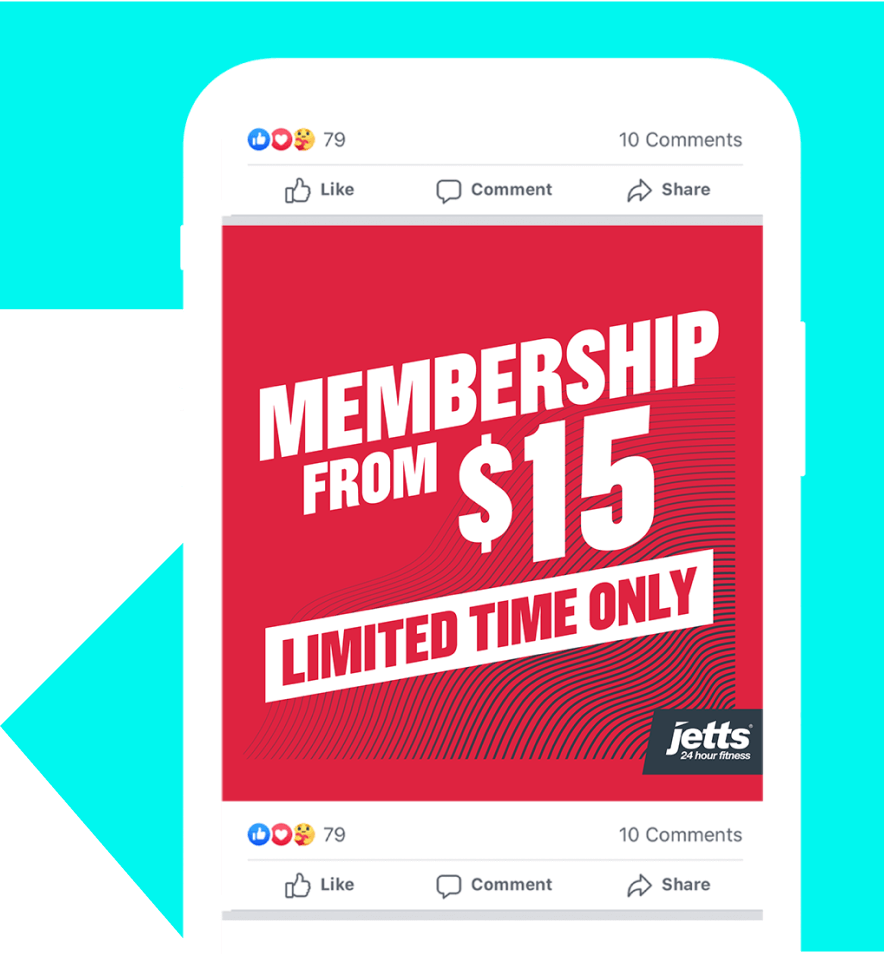 Jetts social media advertising example for facebook